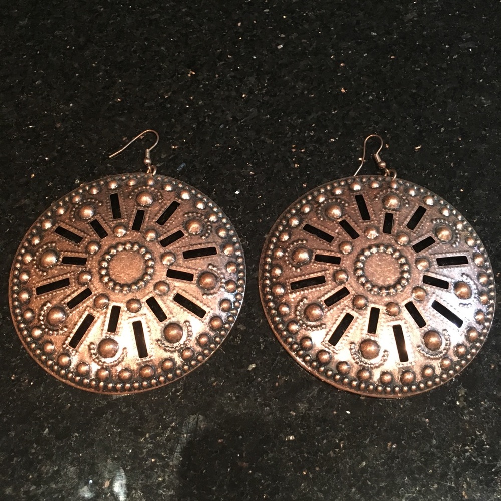 Circle bronze earrings